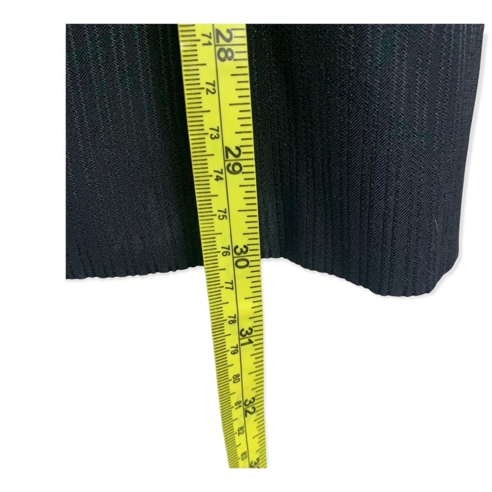 Vintage 90s Bebe Black Double Pin Stripe Longline Blazer Medium - Picture 10 of 11